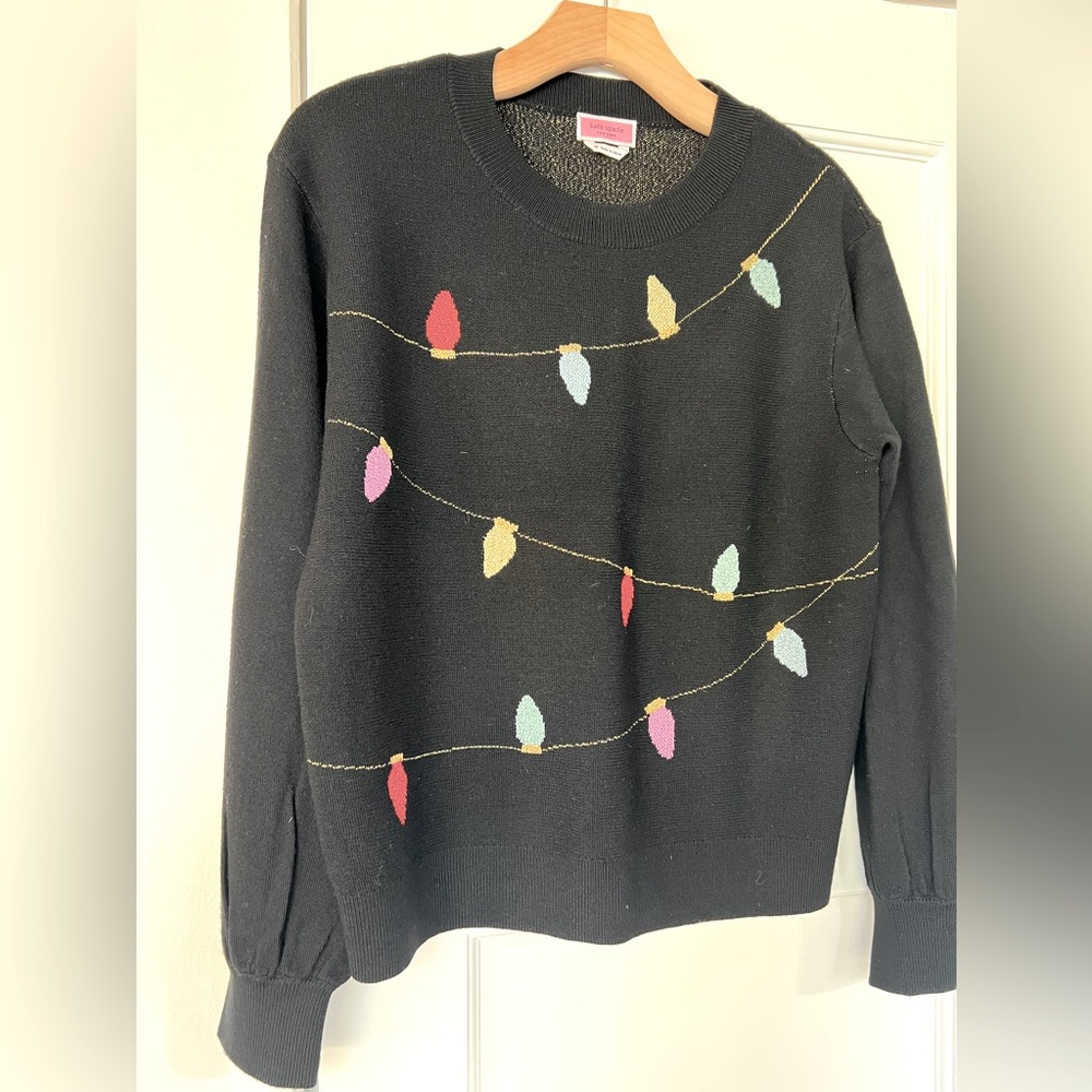 Kate Spade Christmas String Lights Sweater Women’s M
